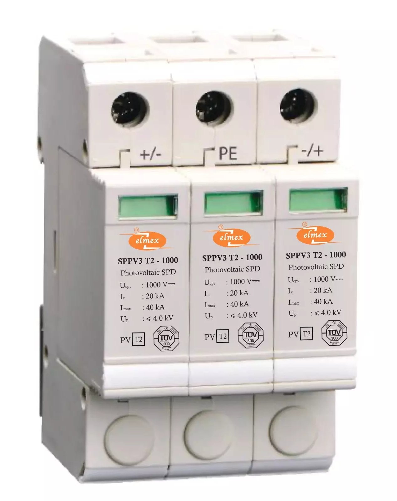 Elmex 3 Pole Type 2 DC SPD